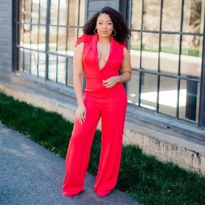 Bebe Red Jumpsuit